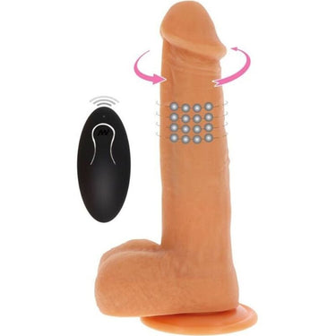 Dildo Realistico con Vibrazione e Perline Rotanti - 21 x4,5 cm